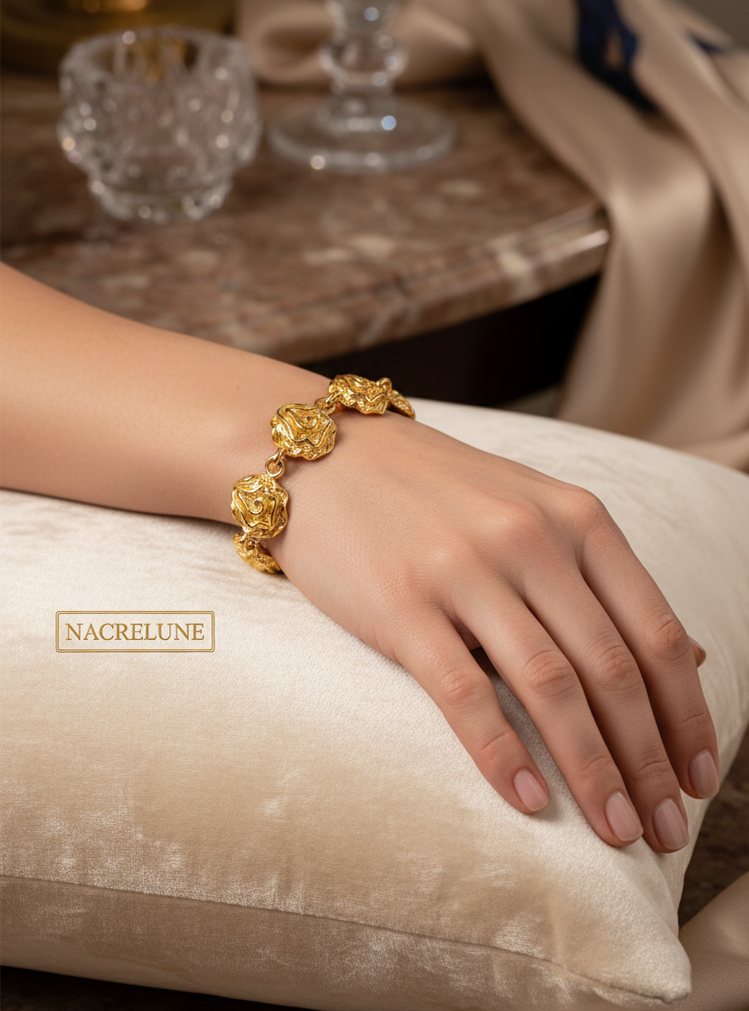 Bracelet Roses Plaqué Or | Argent 925 | Nacrelune NACRELUNE bracelet