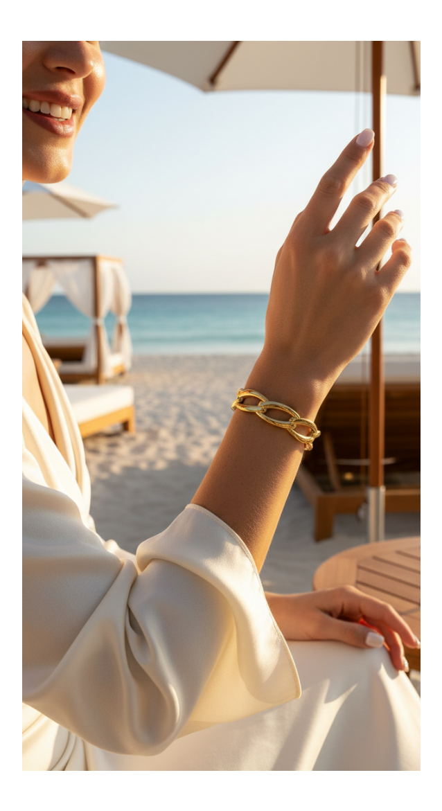 Bracelet Articulé Plaqué Or 18K – Acier Inoxydable 304