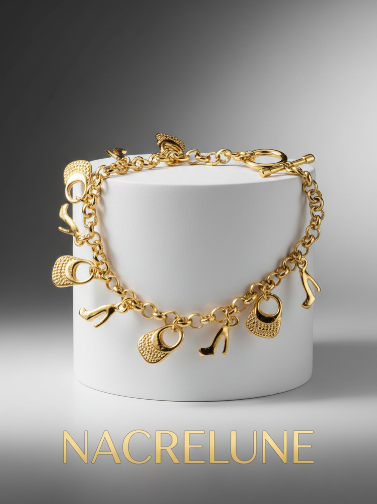 Bracelet Breloques Plaqué Or 18K | Argent 925 | Nacrelune NACRELUNE bracelet
