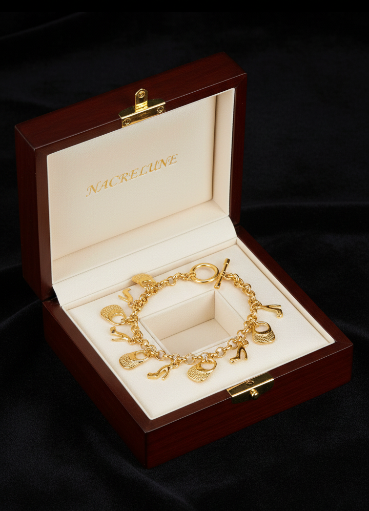 Bracelet Breloques Plaqué Or 18K | Argent 925 | Nacrelune NACRELUNE bracelet