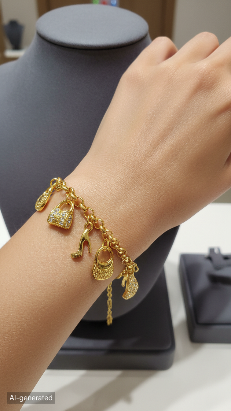 Bracelet Breloques Plaqué Or 18K | Argent 925 | Nacrelune NACRELUNE bracelet