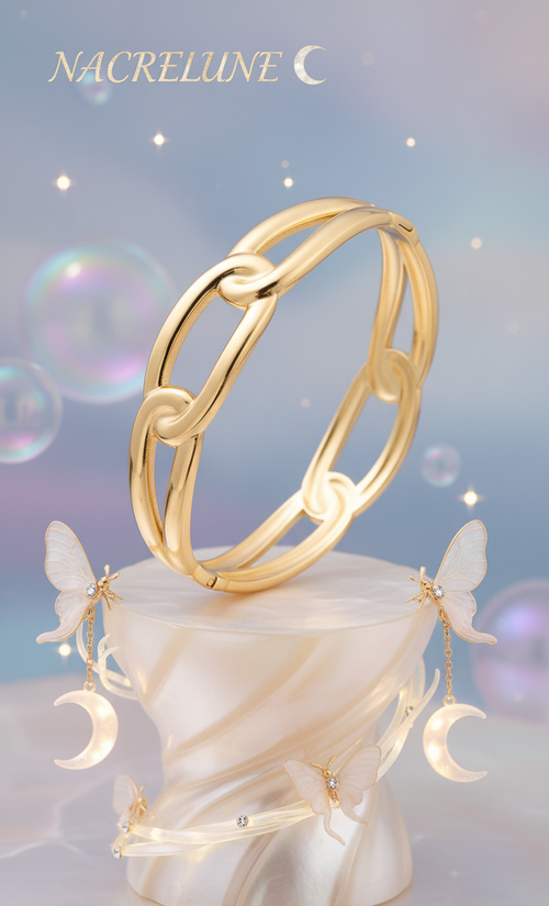 Bracelet Maillons Plaqué Or 18K – Acier Inoxydable 304 & Fermoir NACRELUNE bracelet