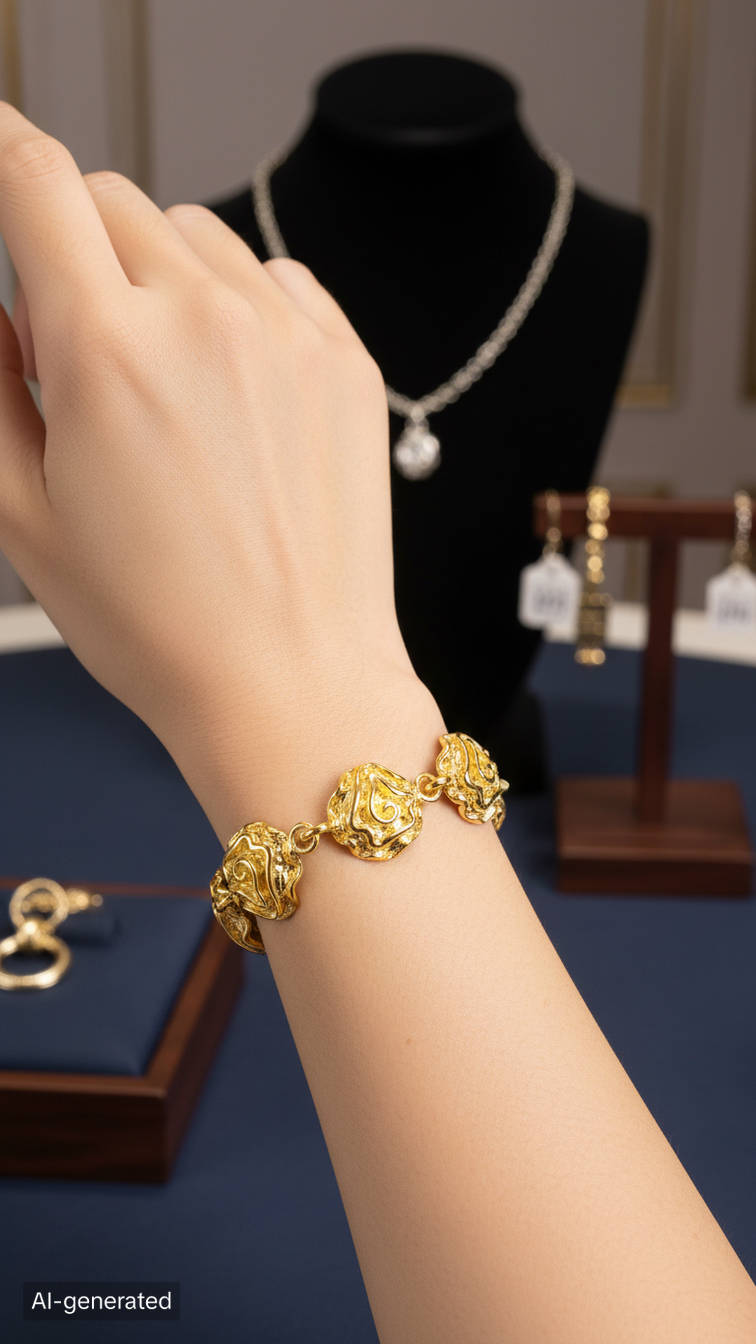 Bracelet Roses Plaqué Or | Argent 925 | Nacrelune NACRELUNE bracelet