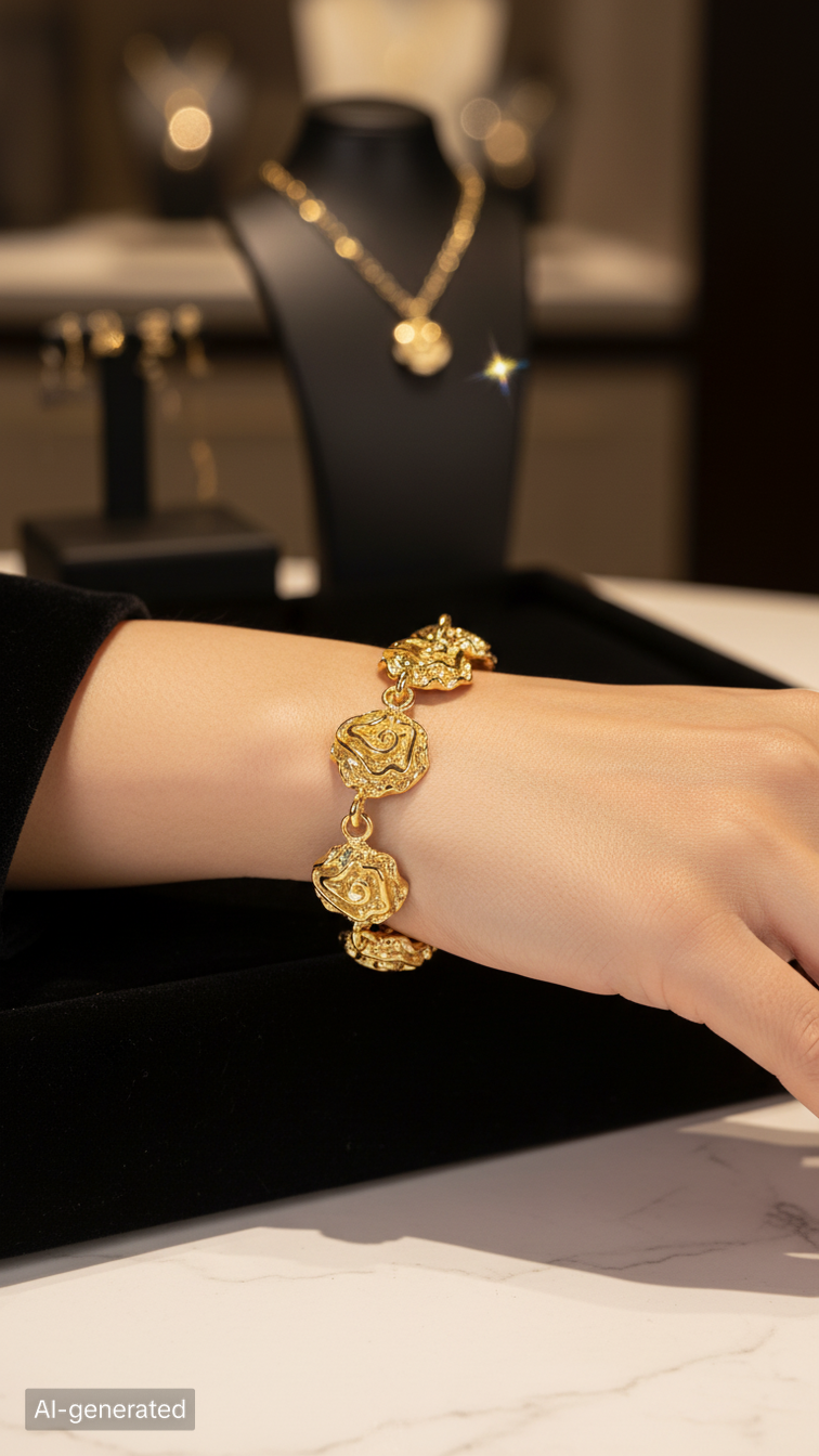 Bracelet Roses Plaqué Or | Argent 925 | Nacrelune NACRELUNE bracelet