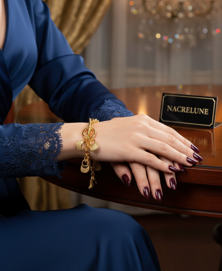 Bracelet Breloques Plaqué Or 18K | Argent 925 | Nacrelune NACRELUNE bracelet