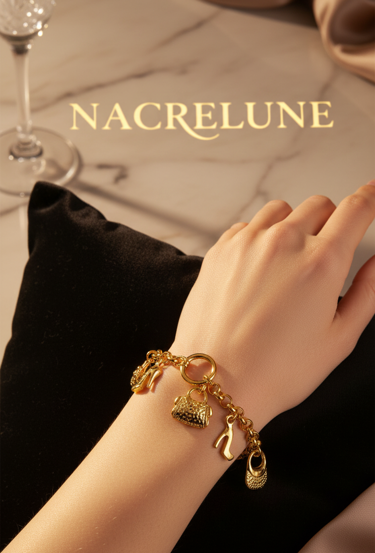 Bracelet Breloques Plaqué Or 18K | Argent 925 | Nacrelune NACRELUNE bracelet