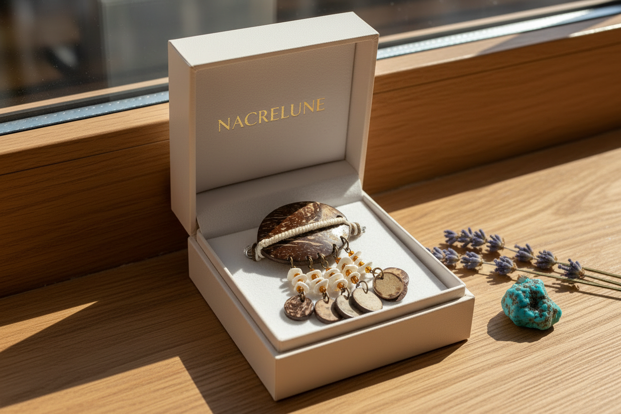 Broche Style Bohème | Bijou Fantaisie Naturel & Artisanal | NACRELUNE nacrelune.com broche