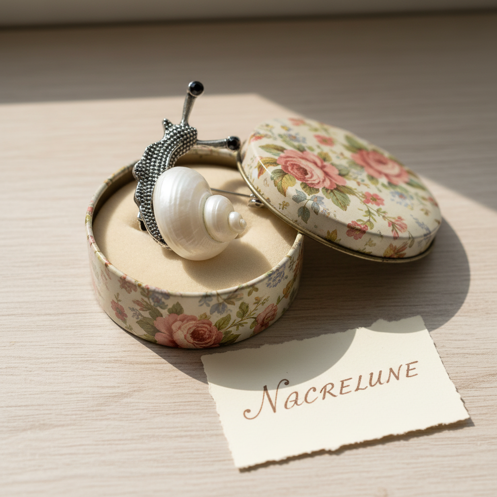 Broche en forme d'escargot nacrelune.com broche