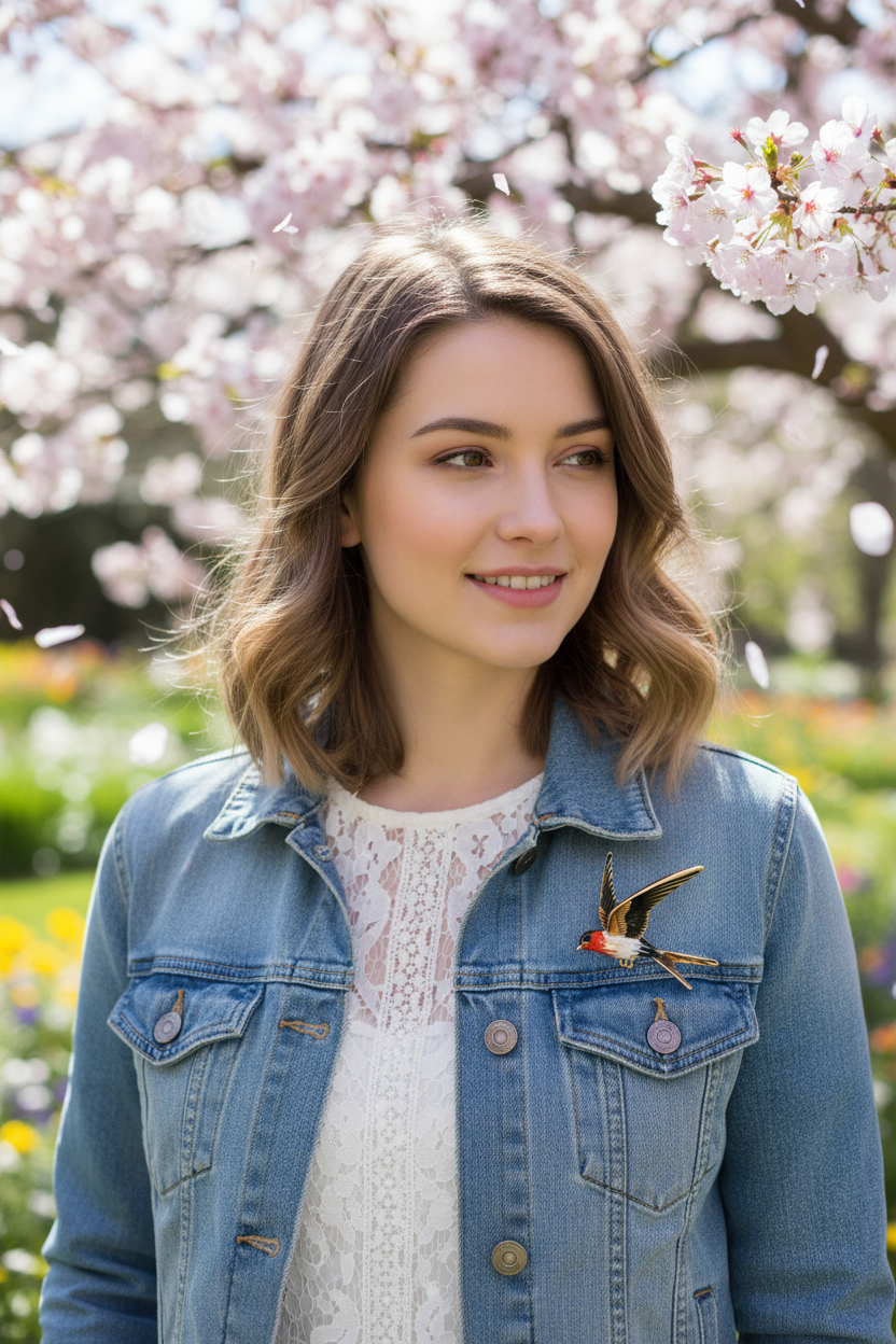 Broche hirondelle portée printemps