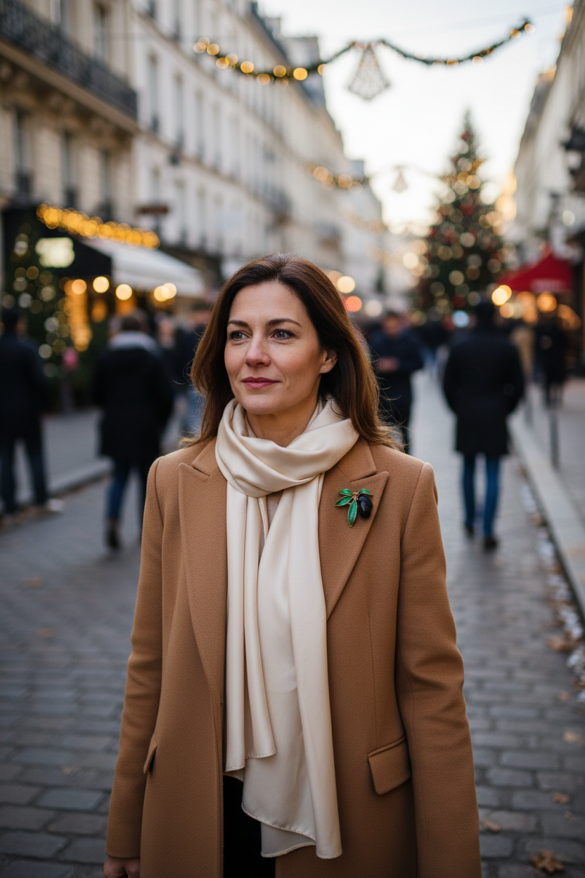 Broche olivier portée Paris