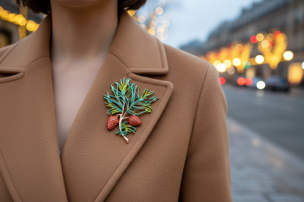 Broche branche de pin nacrelune.com broche