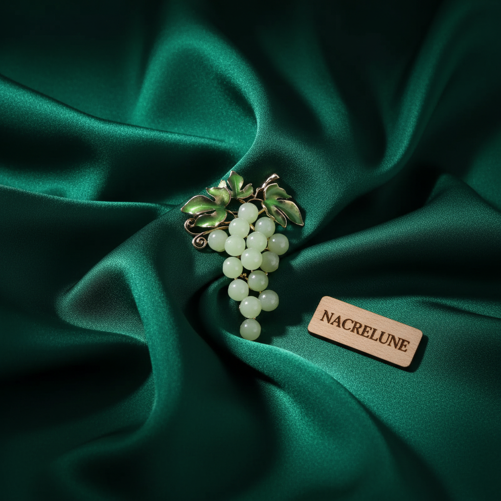 Broche Grappe de Raisin - Bijou Tendance Vintage et Artisanal nacrelune.com broche