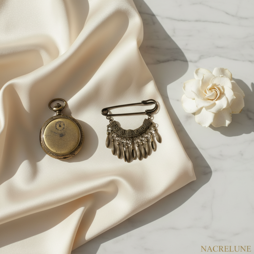 Broche Style Vieil Or | Bijou Vintage & Artisanal | NACRELUNE nacrelune.com broche