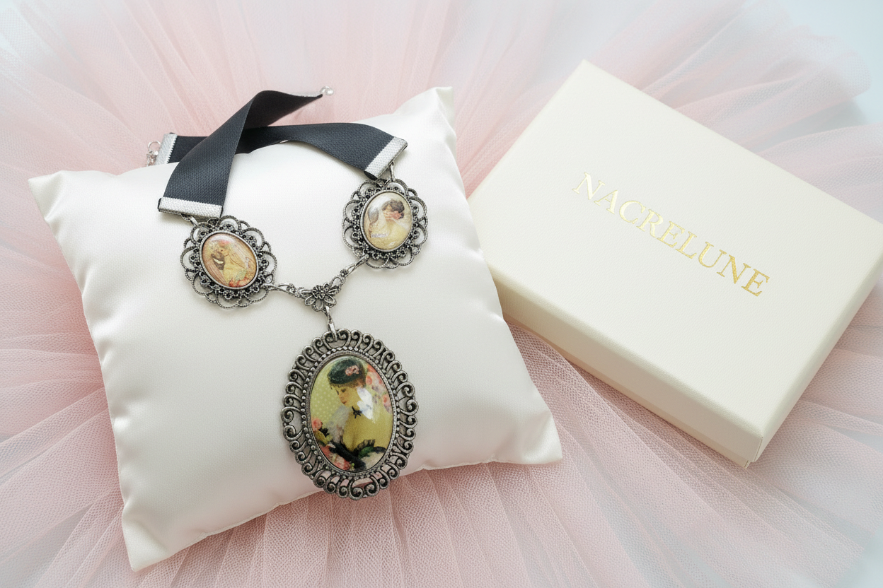 collier avec camées fantaisie nacrelune.com collier