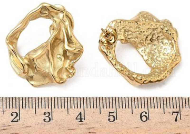 Boucles d'Oreille Organiques Plaqué Or – Forme Sculptée | NACRELUNE NACRELUNE boucles d'oreille