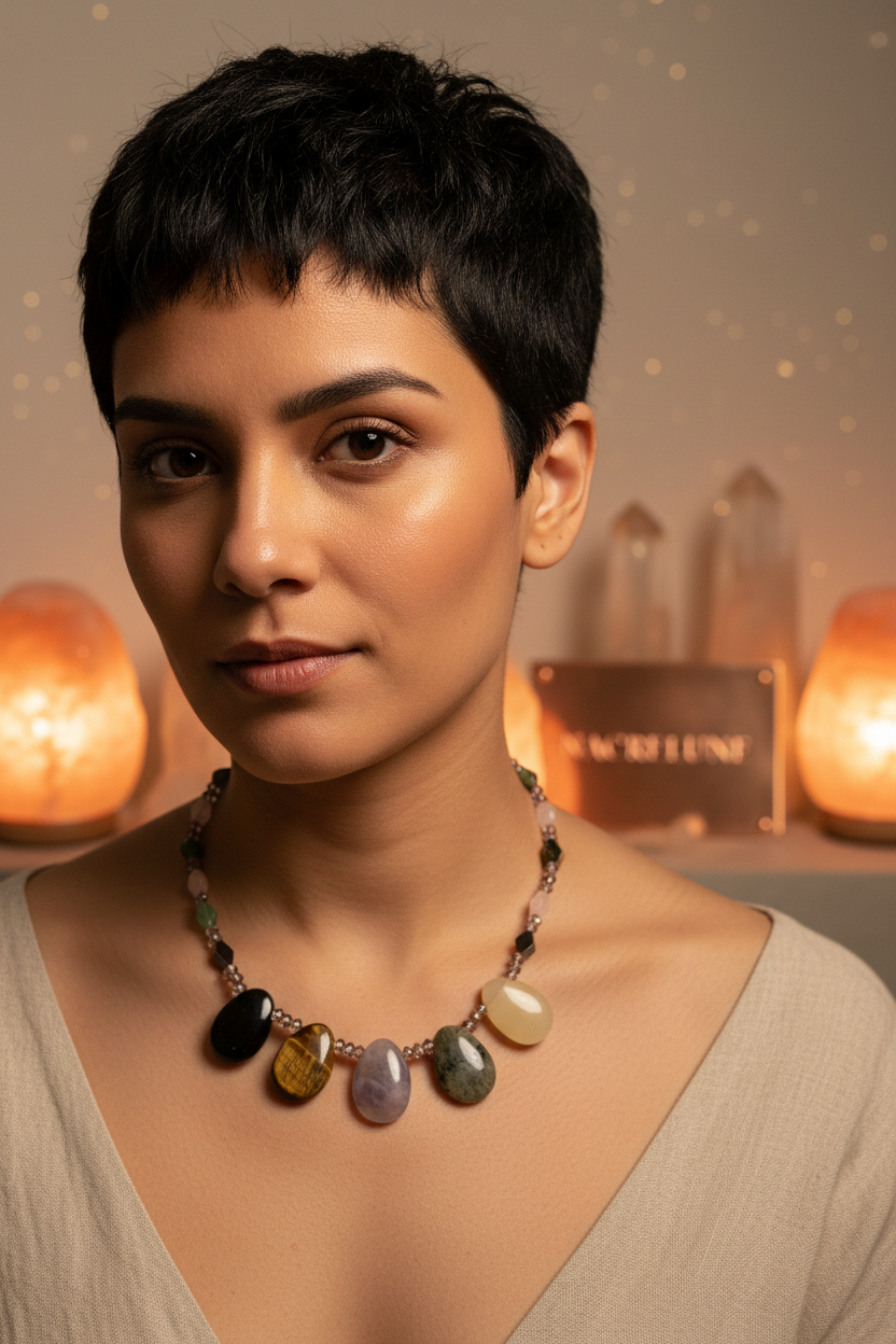 Collier de pierres naturelles semi précieuses nacrelune.com collier