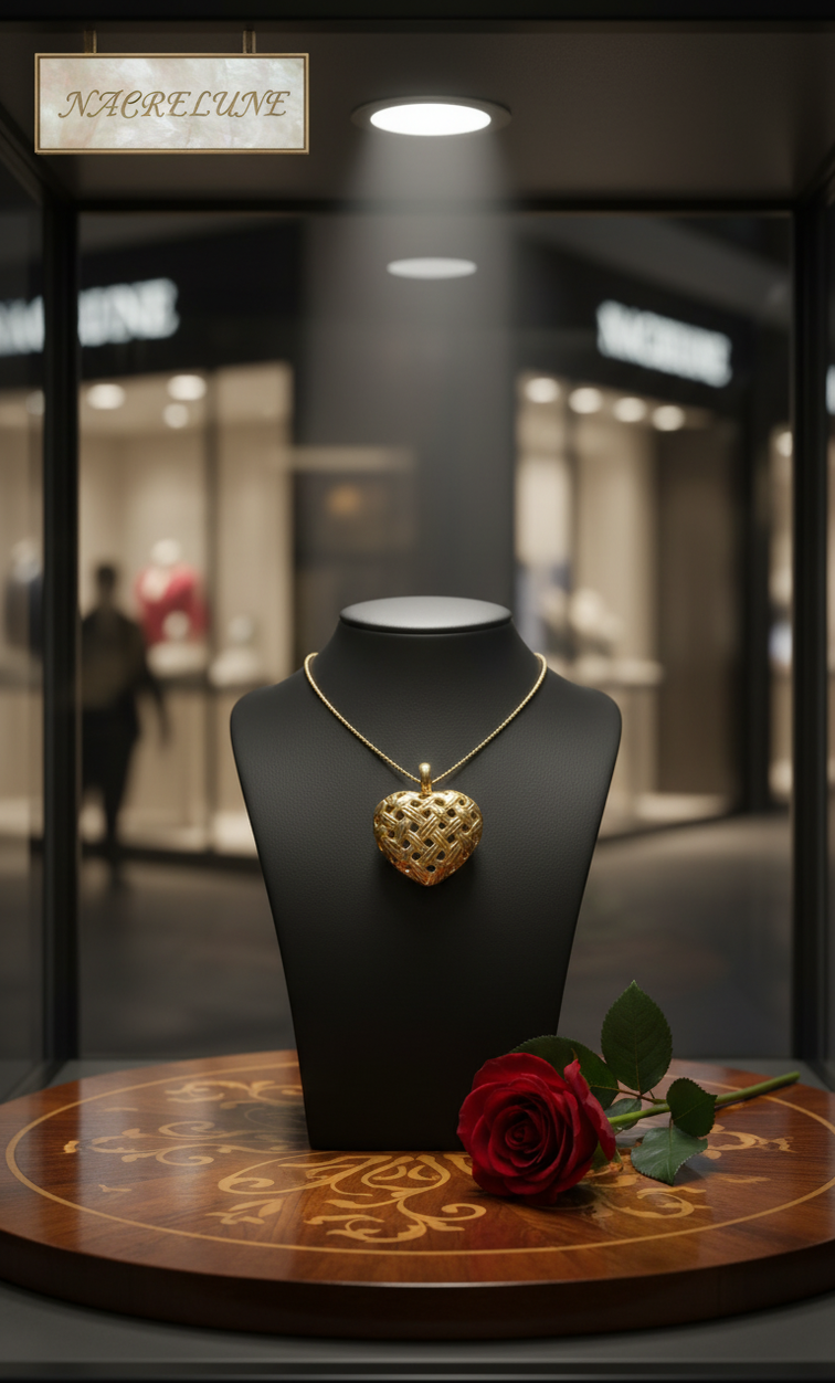 Golden heart pendant C22 (Gold/silver)