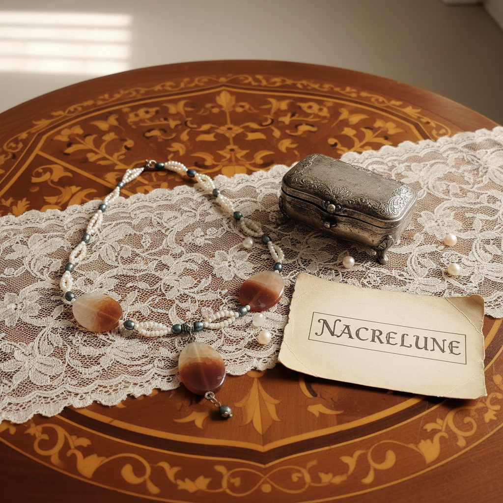 Collier agates et perles de culture nacrelune.com collier