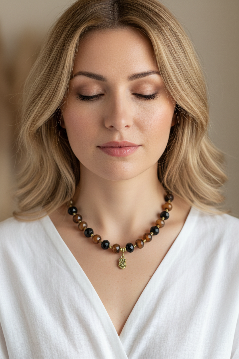 Collier Agate Naturelle nacrelune.com collier