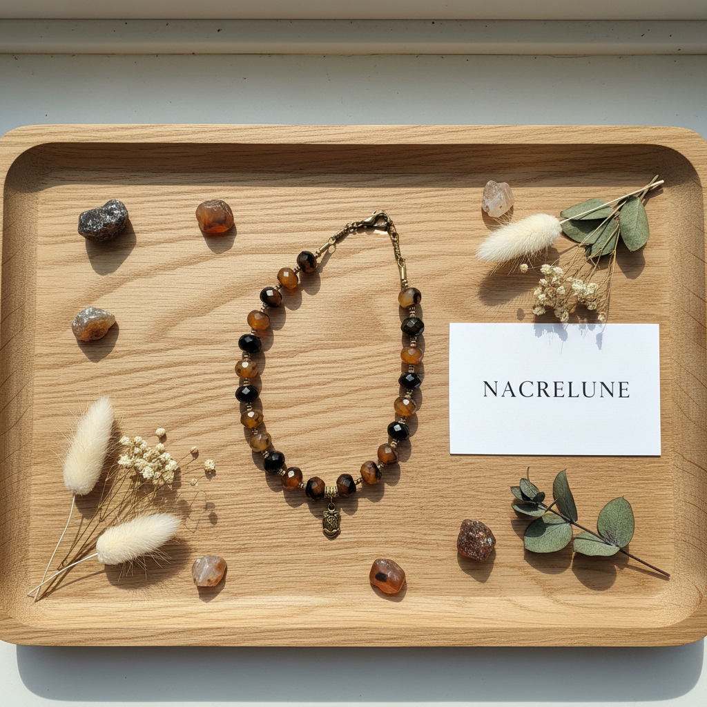 Collier Agate Naturelle nacrelune.com collier