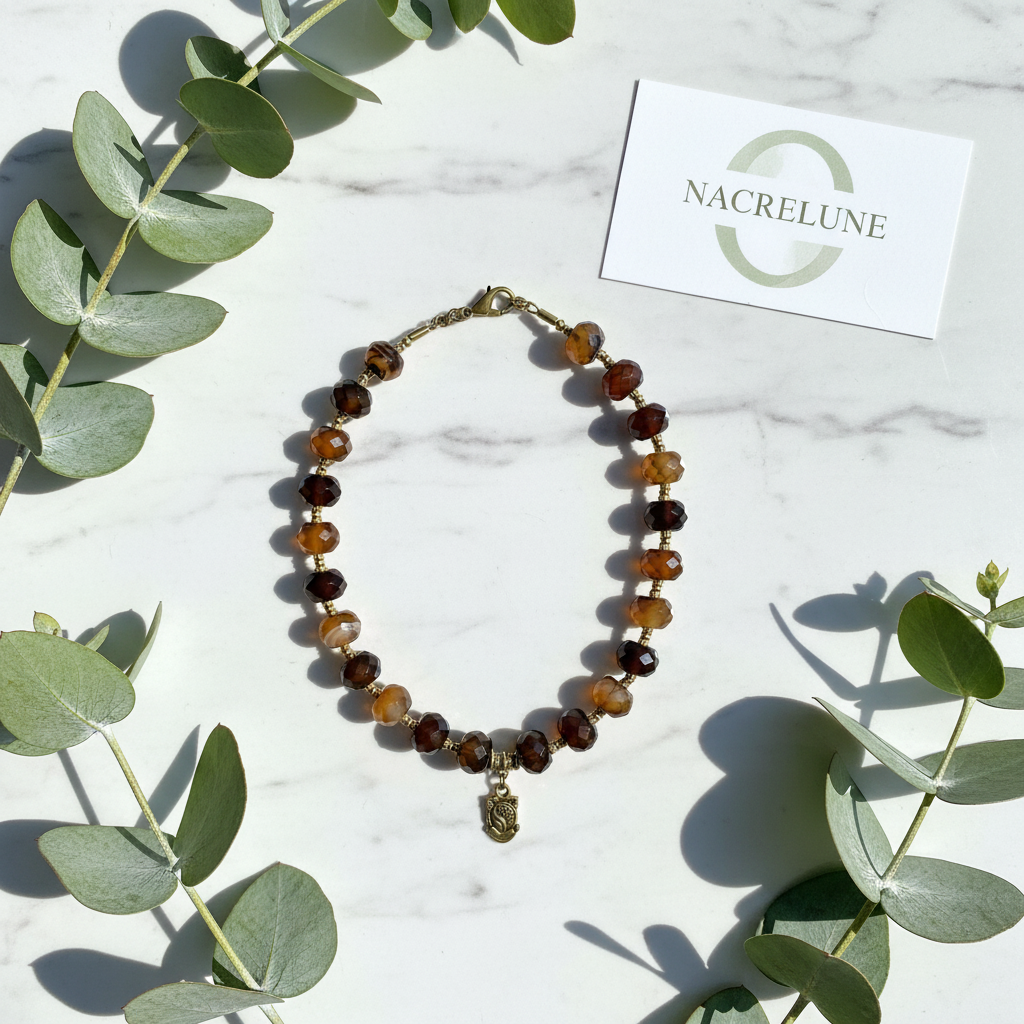 Collier Agate Naturelle nacrelune.com collier