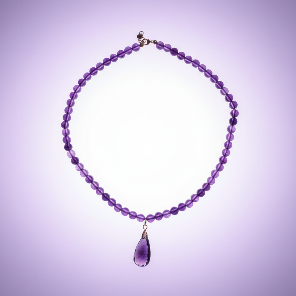 Collier en améthystes naturelles nacrelune.com collier