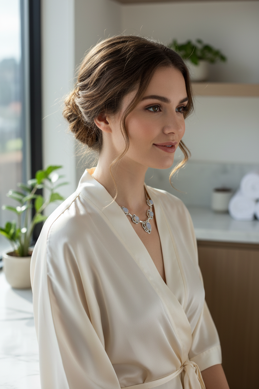 Collier en argent avec pierres de lune nacrelune.com collier