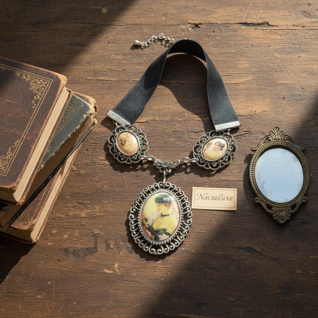 collier avec camées fantaisie nacrelune.com collier