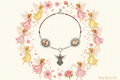 Collier fait de petits camées représentant un ange et des fées des fleurs nacrelune.com collier