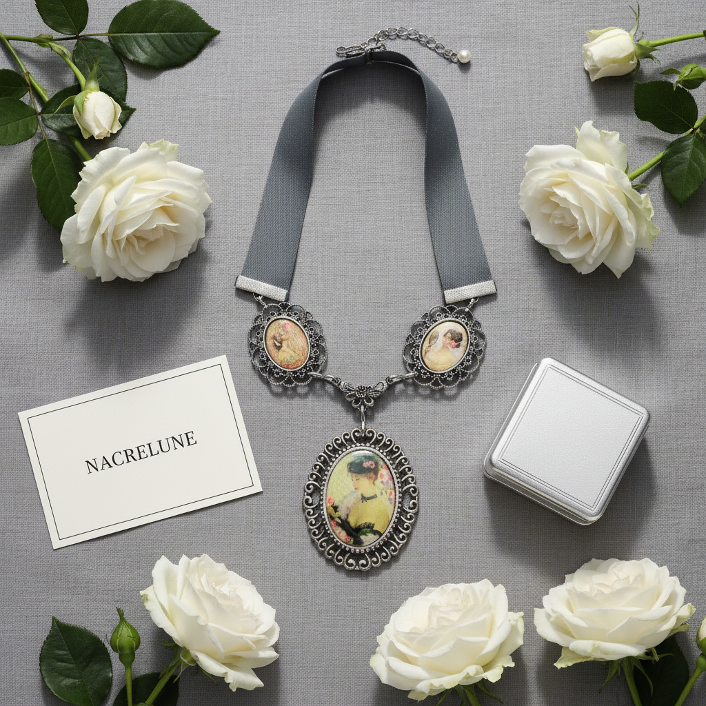 collier avec camées fantaisie nacrelune.com collier