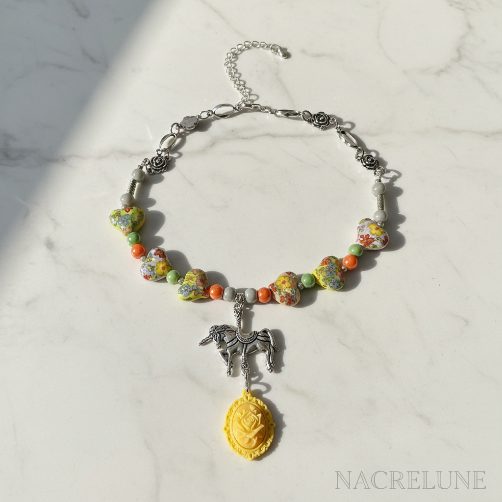 Collier Fantaisie Coeurs Décorés – Bijou Tendance Femme | NACRELUNE nacrelune.com collier