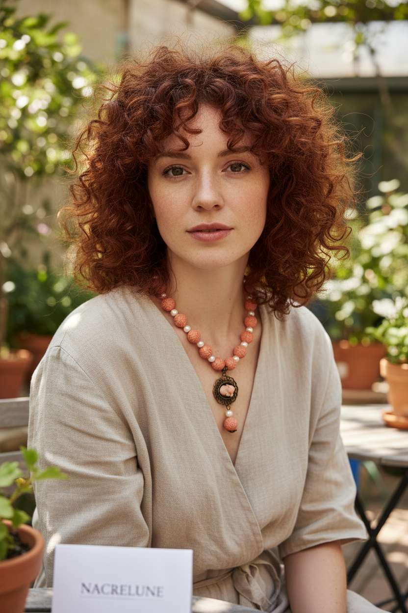 Collier Imitation Corail Rouge Élégant Artisanal nacrelune.com collier