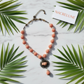 Collier Imitation Corail Rouge Élégant Artisanal nacrelune.com collier