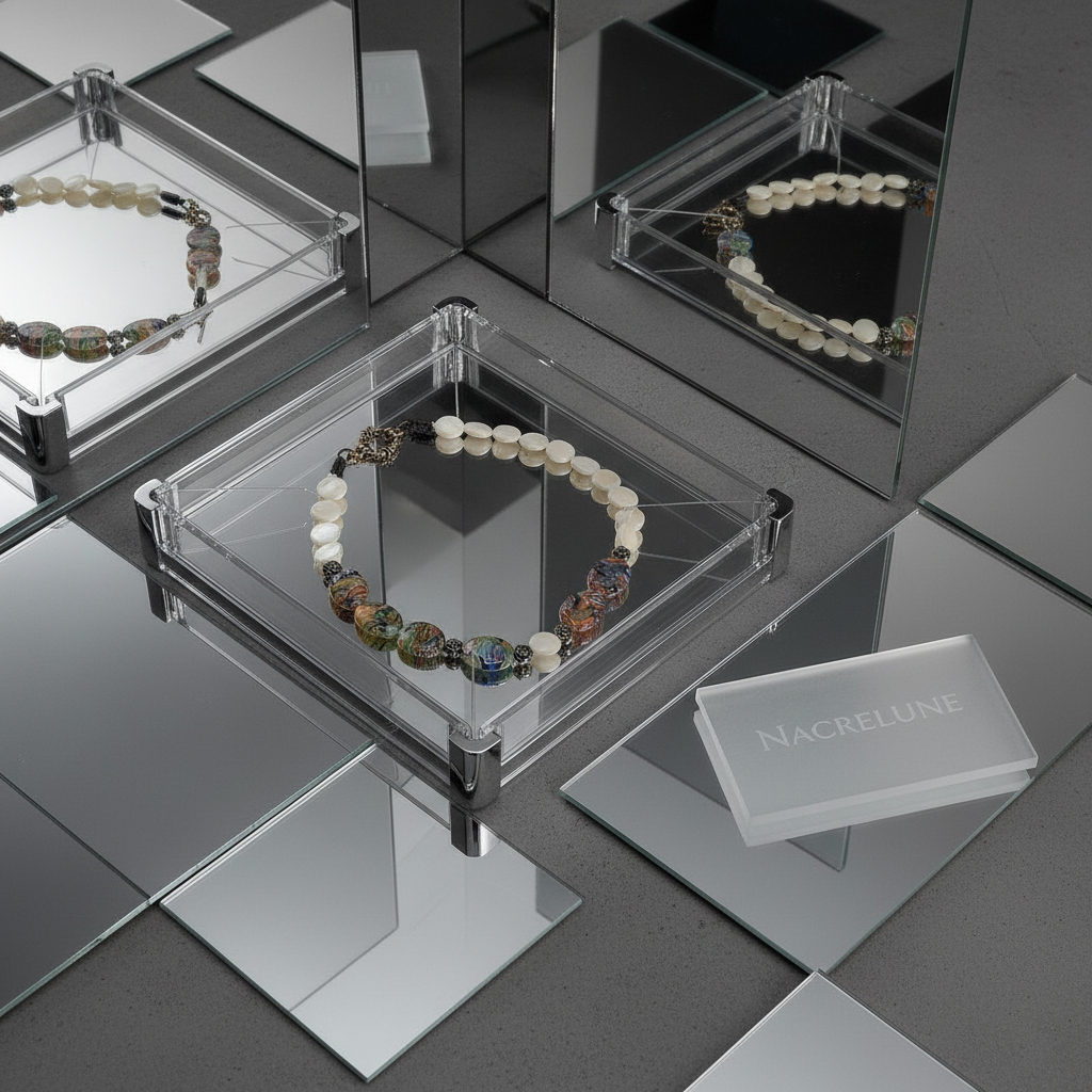 Collier nacre et millefiori nacrelune.com collier