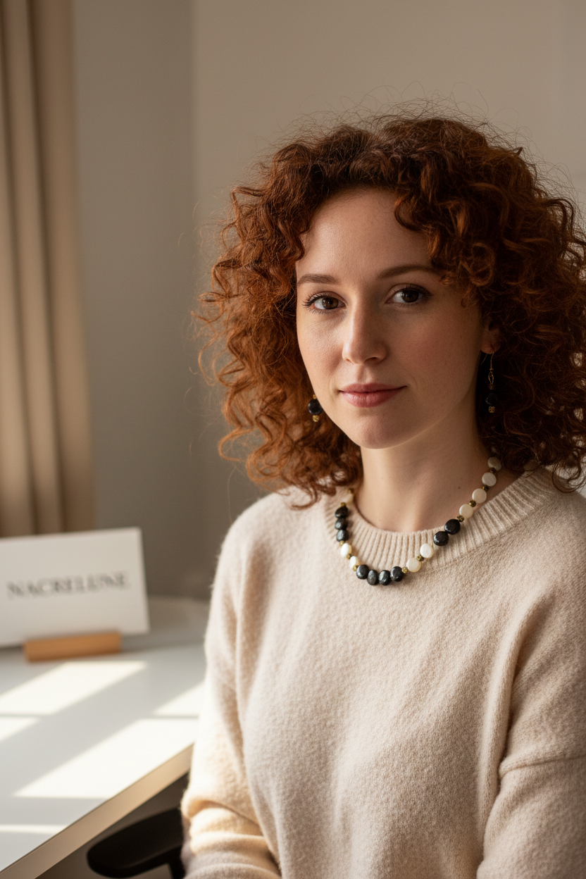 Collier Nacre et Obsidienne nacrelune.com collier