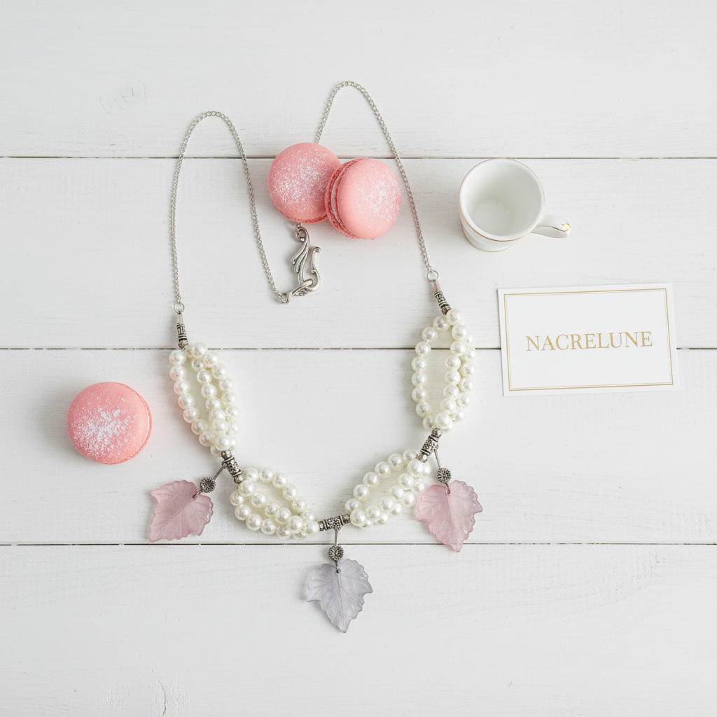 collier fantaisie aux couleurs pastels nacrelune.com collier