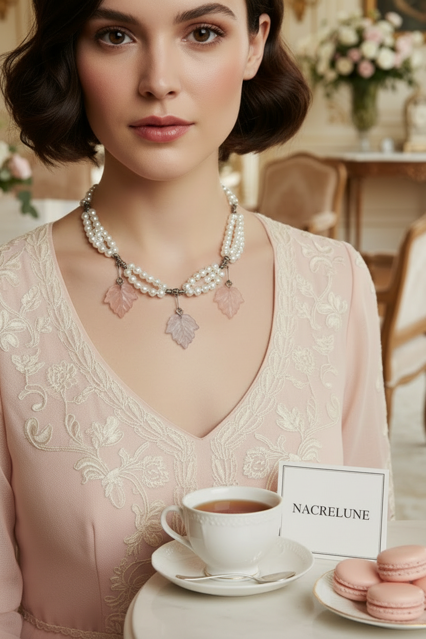 collier fantaisie aux couleurs pastels nacrelune.com collier