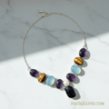 Collier en argent et pierres fines avec améthystes nacrelune.com collier