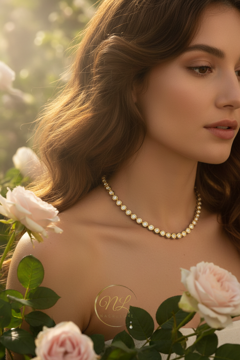 Collier zirconium imitation rivière de diamants nacrelune.com collier
