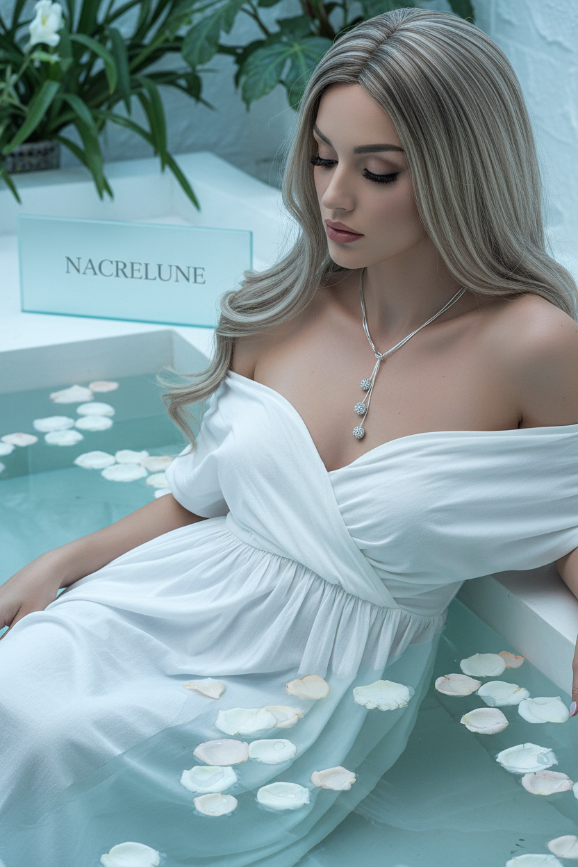 Collier en argent véritable en forme de roses nacrelune.com collier