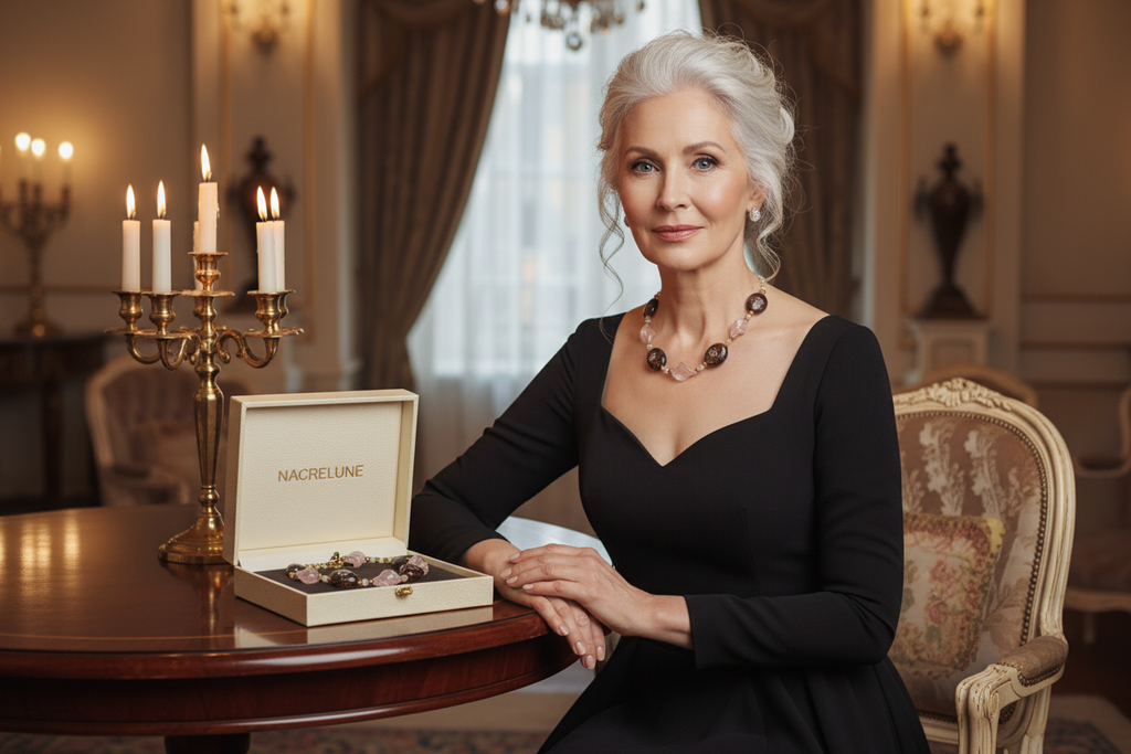 collier en verre décoré nacrelune.com collier