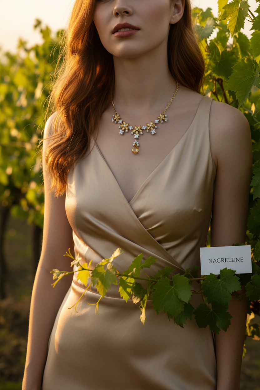 collier en zirconia imitation topazes jaunes et diamants nacrelune.com collier