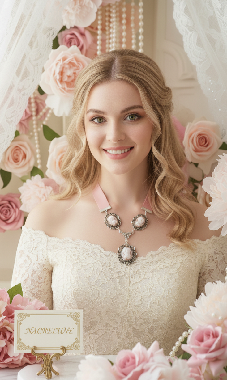Collier Ruban Satin & 3 Camées Jeunes Filles | NACRELUNE nacrelune.com collier