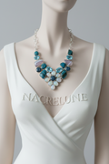 Collier Argent 925 & Pierres Fines - Pierre de Lune, Titanite, Agate & Topaze Bleue | NACRELUNE NACRELUNE collier