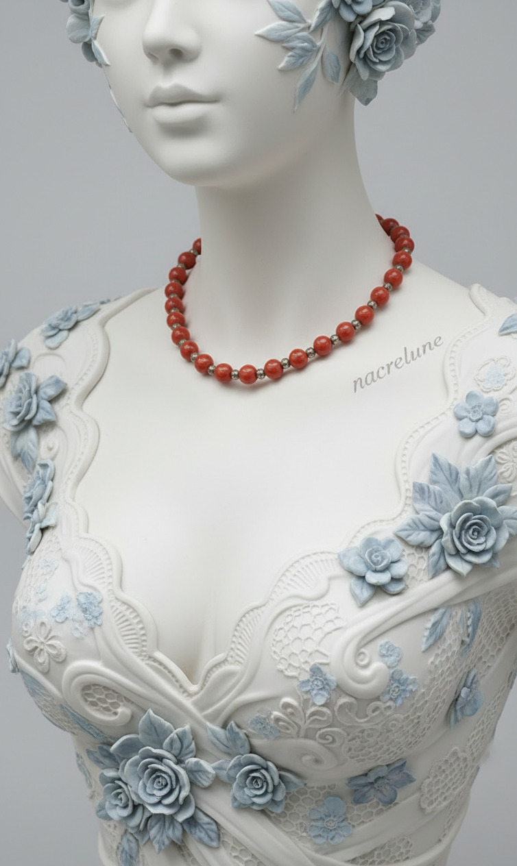 Collier Perles d'Agate Cornaline | NACRELUNE