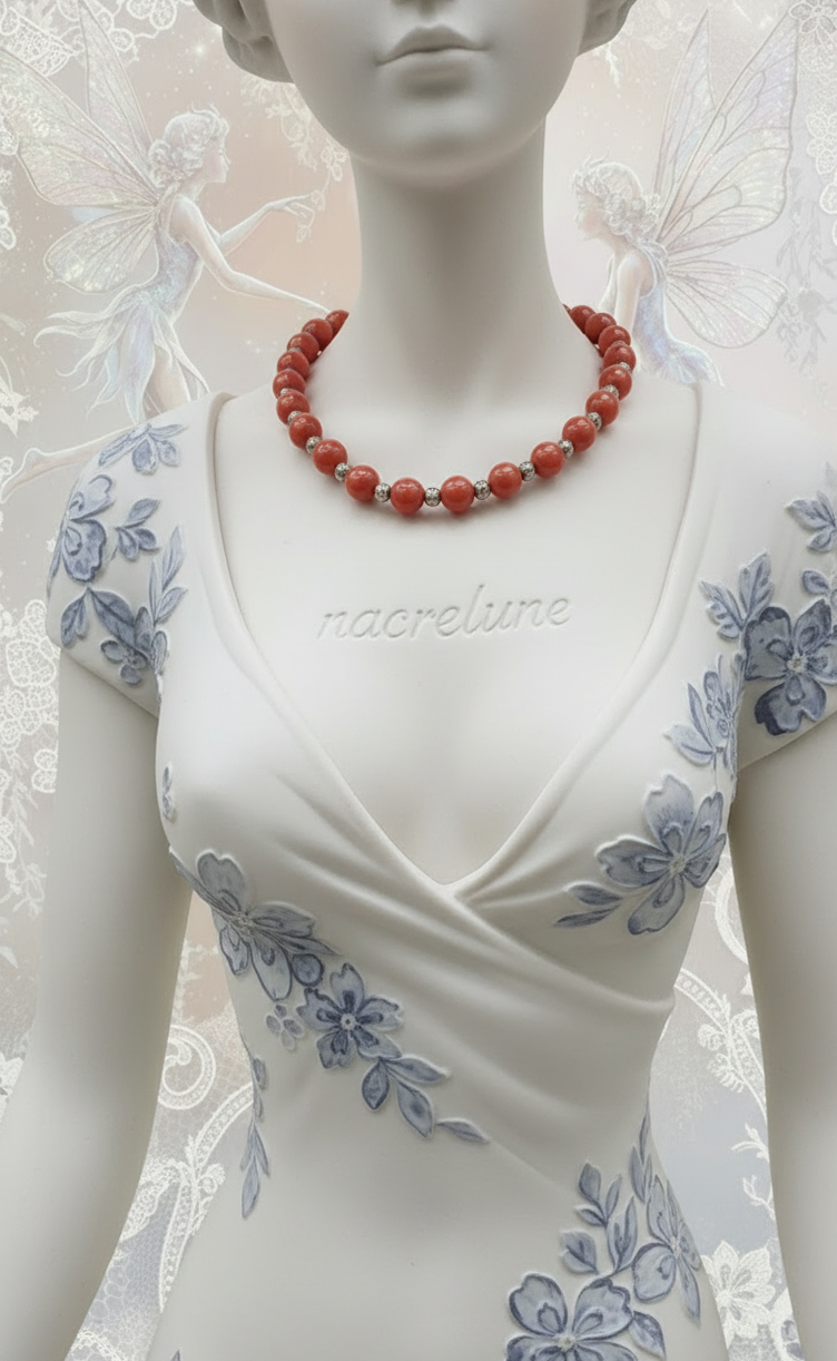 Collier Perles d'Agate Cornaline | NACRELUNE