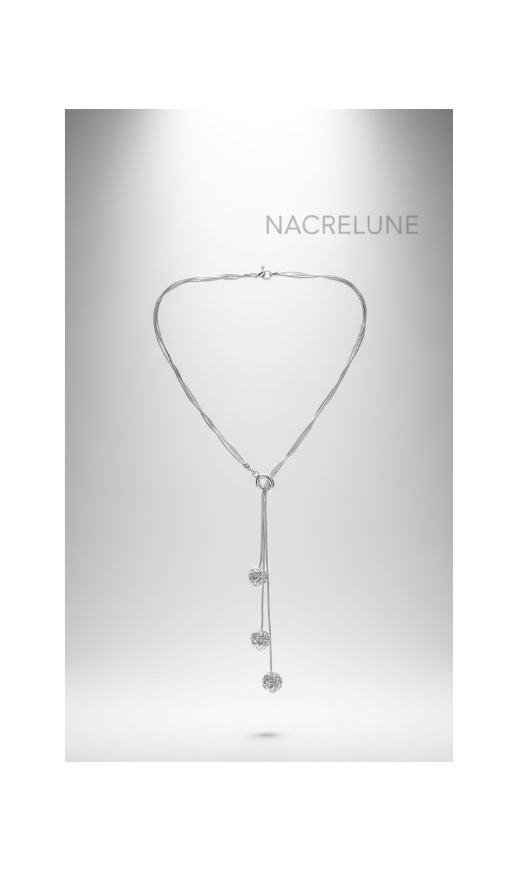 Collier Argent 925 en Forme de Roses - Motif Floral Sculpte | NACRELUNE NACRELUNE collier