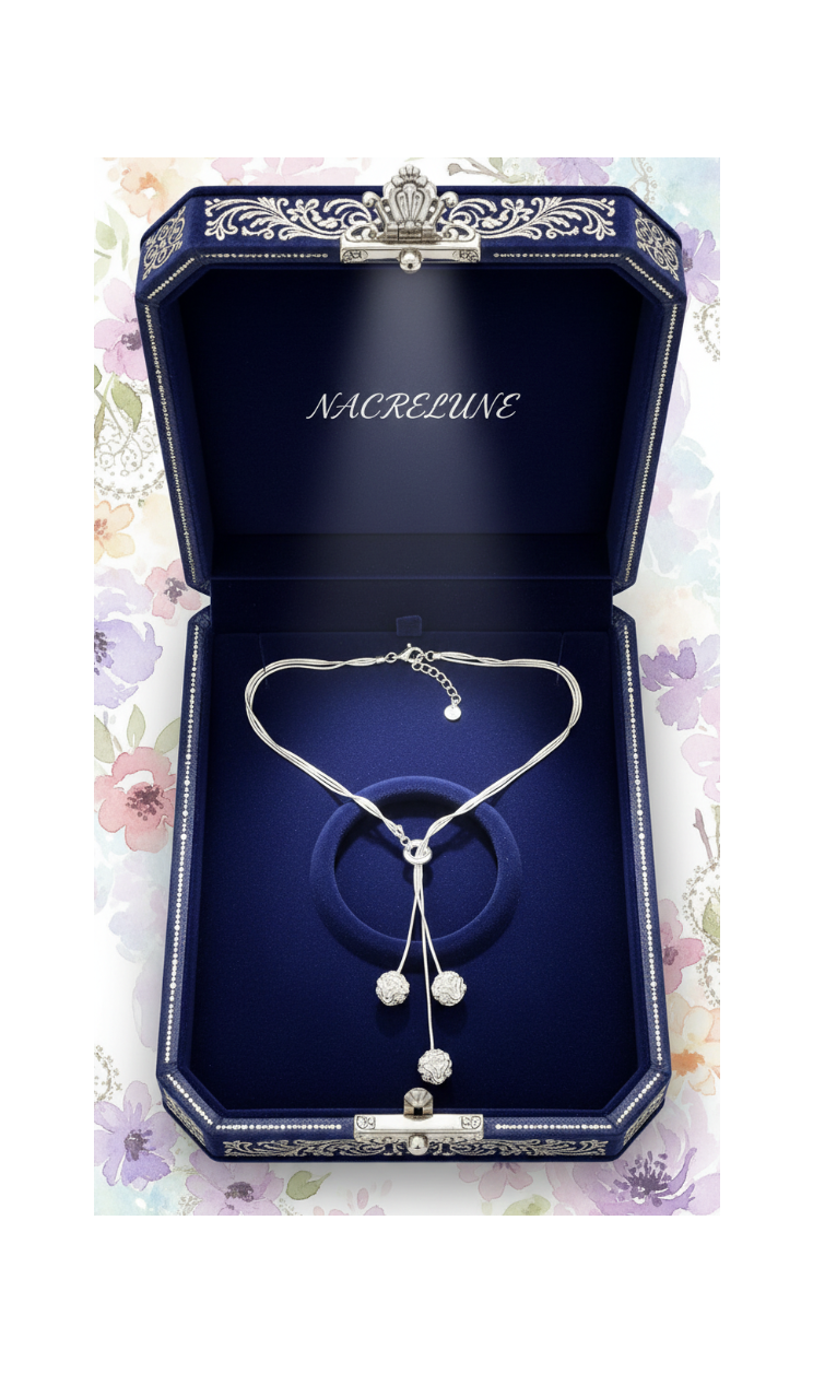Collier Argent 925 en Forme de Roses - Motif Floral Sculpte | NACRELUNE NACRELUNE collier