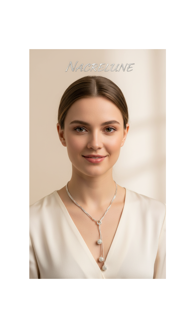 Collier Argent 925 en Forme de Roses - Motif Floral Sculpte | NACRELUNE NACRELUNE collier