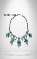 Collier à pendeloques en strass bleus – Style Premier Empire-NACRELUNE NACRELUNE collier